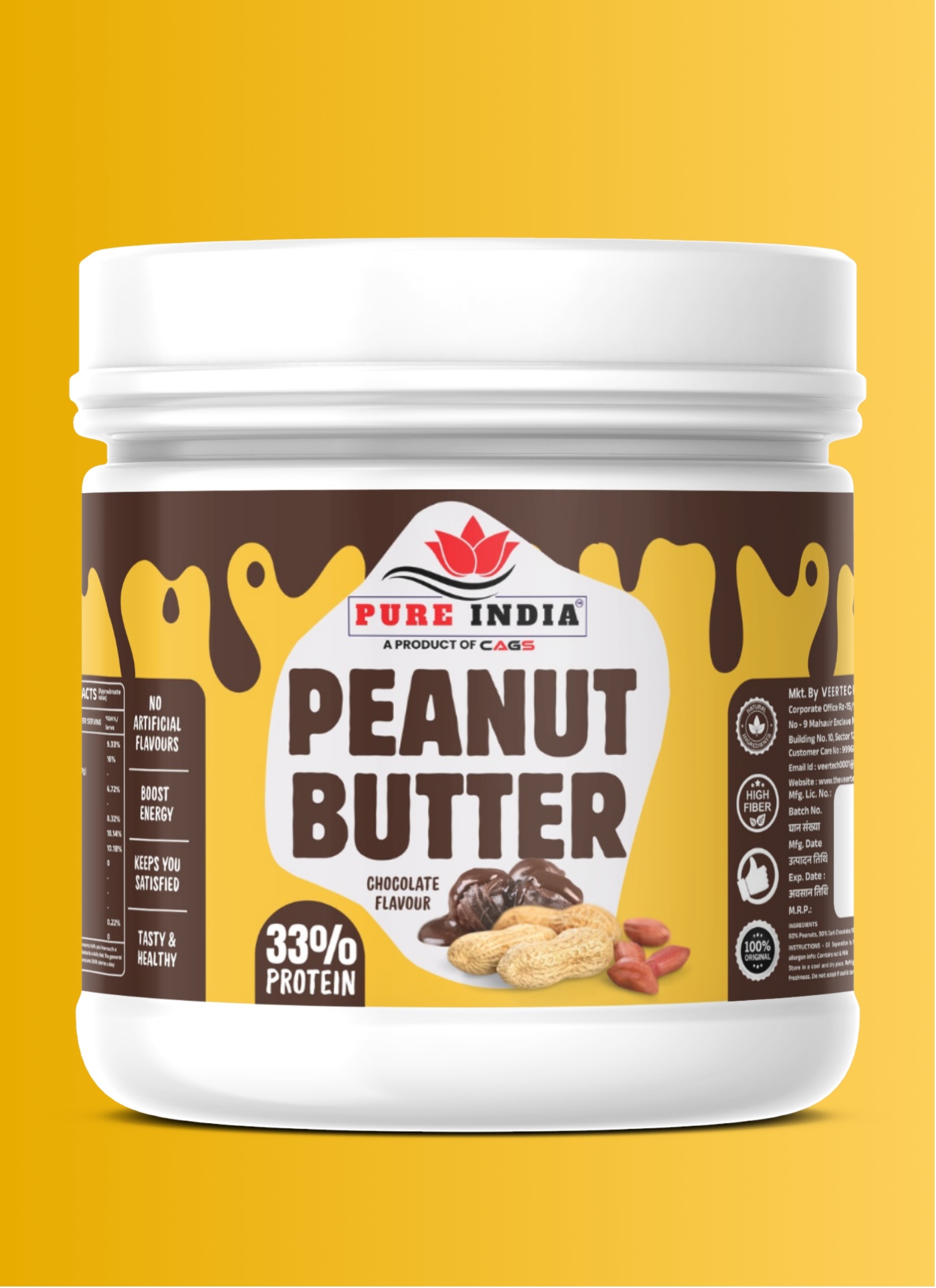 CHOCOLATE PEANUT BUTTER 1KG / PURE INDIA